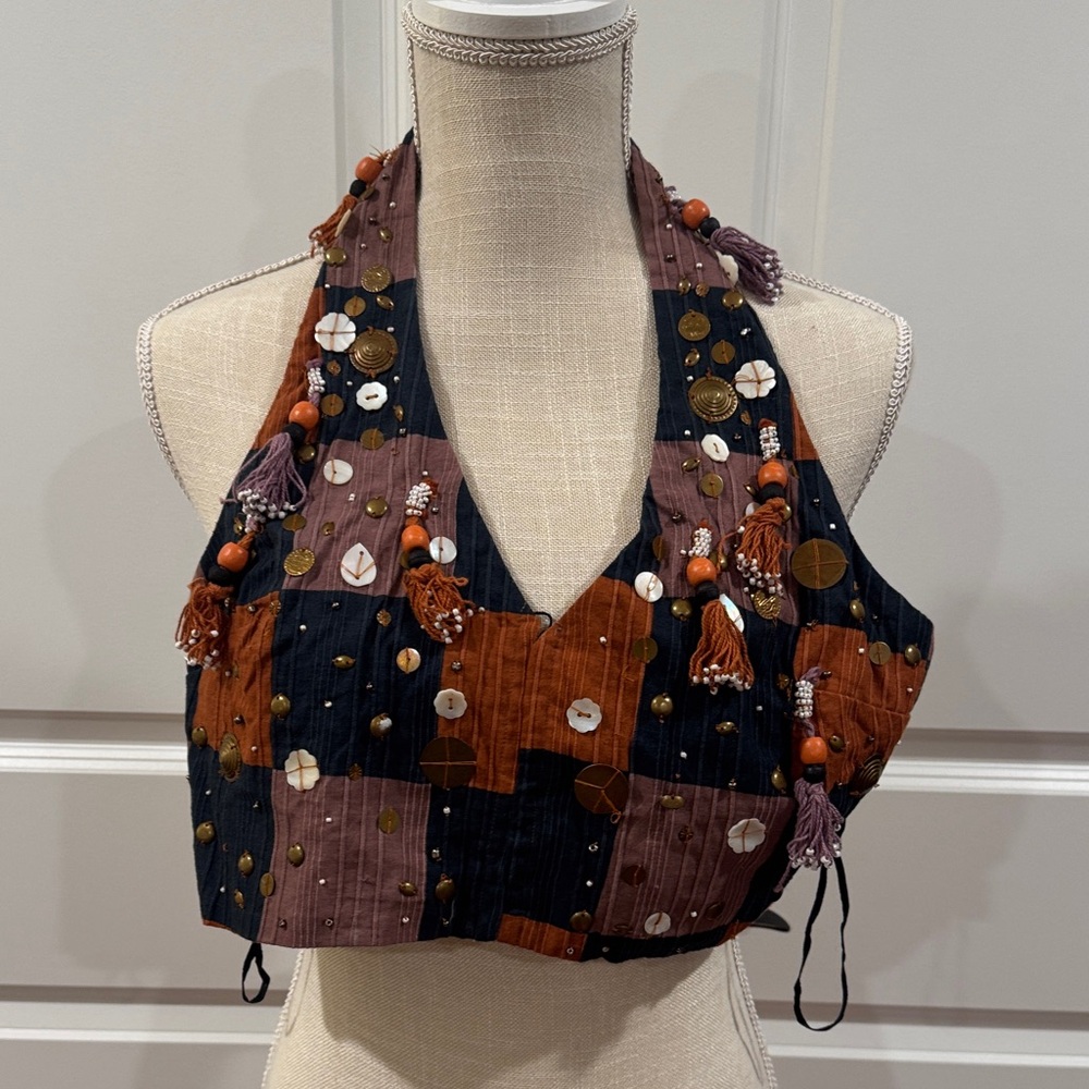 ZARA Bohemian Patchwork Halter Top
